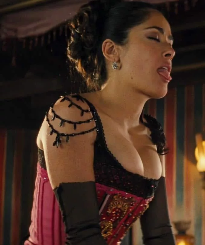 Salma Hayek mouth open Bandidas